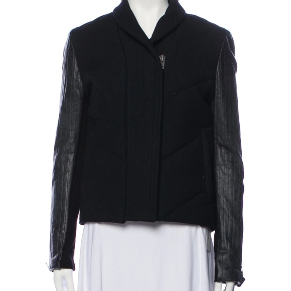 NWT Helmut Lang Strata Leather Sleeve Quilted Jacket - size small - Picture 1 of 7